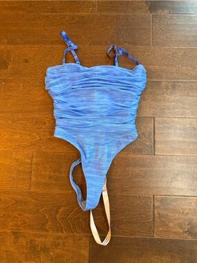 House of CB spaghetti strap blue Top